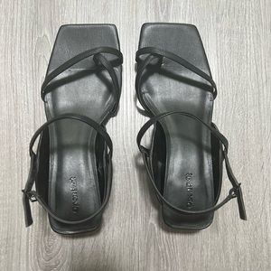 Opens Edit kitten heel square toe sandal